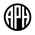 The logo of American Printing House for Blind. A P H, in uppercase.
